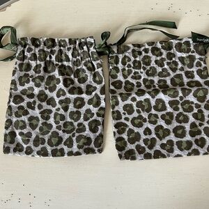 Brighton Animal Print Drawstring Jewelry Pouch.  Set of 2.